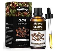 Hyppry Clove Essential Oil 100ml - Natural Clove Bud Oil for Diffuser, Aromatherapy, Teeth & Gums, Skin, Massage, Candle & Soap Making, Home Cleaning