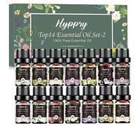 Hyppry Floral Fragrance Oils Set 14 x 5 ML, Natural Essential Oils for Diffusers for Home, Candle Making - Lavender, Rose, Freesia, Ylang-Ylang, Jasmine, Chamomile, Neroli, Cherry Blossom