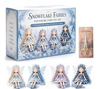 HYPYXUS Fairy Patchwork DIY Collection, Fun Handmade Flower Fairies Patchwork Sewing Kit, Make 4pcs Winged Elf Cloth Doll for Beginner, Gift for Craft Lovers & Home Decor Classroom Activity (B6)