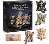 HYPYXUS Fairy Patchwork DIY Collection, Fun Handmade Flower Fairies Patchwork Sewing Kit, Make 4pcs Winged Elf Cloth Doll for Beginner, Gift for Craft Lovers & Home Decor Classroom Activity (B7)