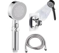 HYPYXUS Marvulur Showerhead, Marvulur Powerful Mist Massage Shower Spa Head, Shower Head High Pressure Water Flow, Showerhead with Handheld Sprayer, 6 Modes with Hose, Bracket (Silver)