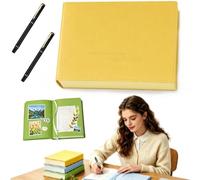 HYPYXUS Thickened Color Brick Notebook, A5 720-Page Solid Color Notebook with Bookmark, 80GSM Bleedproof Paper Journal with Soft PU Leather, Hardcover Brick Book for Office, School Note-Taking (#3)