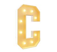 HYQFSAD DIY Marquee Letters LED Giant Light Up Letters Mosaic Marquee Letters Light for Birthday Wedding Party, Pre-cut Foam Board Set with LED Bulbs for New Year Anniversary(Letter C,70cm/2.3FT)