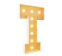 HYQFSAD DIY Marquee Letters LED Giant Light Up Letters Mosaic Marquee Letters Light for Birthday Wedding Party, Pre-cut Foam Board Set with LED Bulbs for New Year Anniversary(Letter T,70cm/2.3FT)
