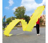 HYQING Dragon Poi DIY-able Solid Color Dance Dragon Ribbon, Sports Practice Dragon Poi Flinging Streamer for Juggling, Real-like Dragon Stage Prop with Storage Bag(Yellow,6 m (20 ft))