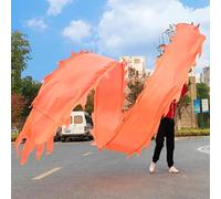 HYQING Dragon Poi DIY-able Solid Color Dance Dragon Ribbon, Sports Practice Dragon Poi Flinging Streamer for Juggling, Real-like Dragon Stage Prop with Storage Bag(Orange,6 m (20 ft))