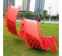 HYQING Dragon Poi Red Dragon Dance Ribbon with Dragon Head, Silk-like Flowy Fitness Dragon Streamer, Dragon Design Art Dance Flag for Gymnastics Training(10 m (33 ft))