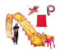HYQING Dragon Poi Yellow & Red Dragon Print Dance Poi, Outdoor Exercise Dance Dragon Ribbon Streamer Set, Adults Dragon Spinning Ribbons for Fitness Sports(8 m (26 ft))