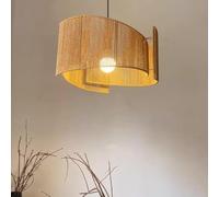 HYQJUNE Boho Farmhouse Hanfseil Pendant Light, Round Coastal Natural Dining Chandelier, Handwoven Hanfseil Hanging Light Fixture for Living Room, Entryway, Kitchen Island, Restaurant(Brass,50cm)