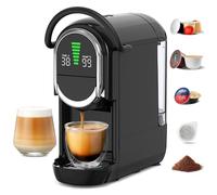 HYQNG 4-in-1 Capsule Coffee Machine With 19 Bar Pressure, Hot/cold Brew, Compact Espresso For Home And Office Use, Nes Original/dg/ese/mould