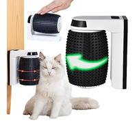 HYQNG Cat Self Groomer Brush Automatic Rotating Cat Massager, Wall Corner Self Groomer Cat Brush Scratcher with Catnip Pouch Auto-sensing Interactive Cat Toys for Cats Relieving Tension