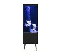 HYQOUKLR Aquarium Creative Living Room Office Fish Tank Living Room Home Floor Standing Back Filter Fish Tank Fish Bowl(Svart)