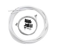 HYQOUKLR Bike Brake Gear Shifter Cable, Bicycle Brake Shift Derailleur Cable Set 4mm 5mm for MTB Road Bike Multicolor 2.5m Housing 1100/1700mm Cables 1 Set(White)