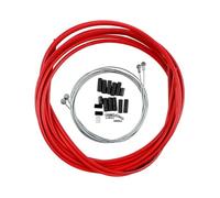 HYQOUKLR Bike Brake Gear Shifter Cable, Bicycle Brake Shift Derailleur Cable Set 4mm 5mm for MTB Road Bike Multicolor 2.5m Housing 1100/1700mm Cables 1 Set(Red)