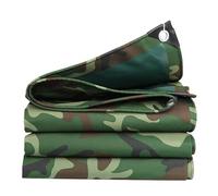 HYQOUKLR Camping Tarp Weatherproof Shee 450g/m² Rainproof Canopy Tent Cover 0.45mm Thick Canvas Tarp Sheet for Camping, Garden, Gazebo, Trailer - Camouflage s with Reinforcement Edge(6.5ftx9.8ft)