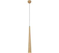 HYQOUKLR Ceiling lamp, Retro Pendant Light, Long Tube Aluminum Suspension Light LED Imitation Wood Grain 3000K/6000K Multiple Heights(3000k,Height 50cm)