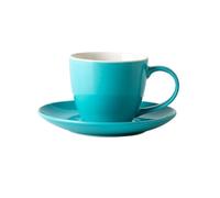HYQOUKLR China Cup and Saucer,Coffee Cup Teacup, Simple Colored Glaze Flower Tea Mug Ceramic Hand Brewed Coffee Cup and Saucer Gift Box Set(2)