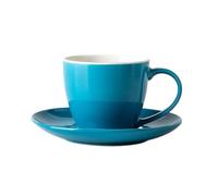 HYQOUKLR China Cup and Saucer,Coffee Cup Teacup, Simple Colored Glaze Flower Tea Mug Ceramic Hand Brewed Coffee Cup and Saucer Gift Box Set(3)