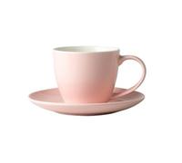HYQOUKLR China Cup and Saucer,Coffee Cup Teacup, Simple Colored Glaze Flower Tea Mug Ceramic Hand Brewed Coffee Cup and Saucer Gift Box Set(8)