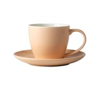 HYQOUKLR China Cup and Saucer,Coffee Cup Teacup, Simple Colored Glaze Flower Tea Mug Ceramic Hand Brewed Coffee Cup and Saucer Gift Box Set(10)