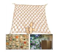 HYQOUKLR Natural Rope Netting, Hemp Rope Netting 6mm 10cm Mesh Jute Multiple Sizes for Vines Vegetables Flowers(5Mx8M(16.4FTx26.2FT))