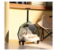HYQOUKLR pet Luggage, Clear Cat Carrier Suitcase with Wheels for Pet Travel, Transparent Rooling Hard Cat Luggage with Pad and Handle for Traveling Outdoor