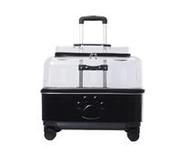 HYQOUKLR pet Luggage, Large Capacity Pet Trolley Case, Transparent Pet Carrier Backpack, Outdoor Cat Crate, Cat Kennel Trolley Case Portable(Svart)