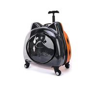 HYQOUKLR pet Luggage, Pet Carrier Backpack with Wheels, Portable Outdoor Pet Trolley Case, Lightweight Pet Carry Bag for Hiking for Traveling Outdoor(Oranje,B)
