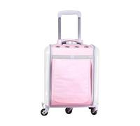HYQOUKLR pet Luggage, Pet Carrier Backpack with Wheels, Rolling Cat Carrier Pet Carrier, Removable Pet Rolling Carrier Backpack(Pink A)