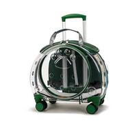 HYQOUKLR pet Luggage, Pet Carriers with Wheels for Longer Travels, Pet Transparent Trolley Case, Hard-Sided Pet Carrier(Svart)