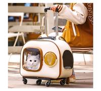 HYQOUKLR pet Luggage, Pet Cat Trolley Case, Pet Rolling Carrier with Silent Wheels, Pet Travel Carrying Bag, Multiple Carrying Options
