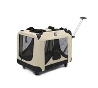 HYQOUKLR pet Luggage, Pet Trolley Case Cat Outing Large Trolley Bag Pet Travel Luggage Large Capacity Cat Bag for Traveling Outdoor(Beige)