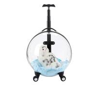 HYQOUKLR pet Luggage, Portable Pet Kennel with Silent Wheels, Rolling Cat Carrier, Pet Cat Travel Carrier for Camping, Out Going, Veterinary Visits for Traveling Outdoor