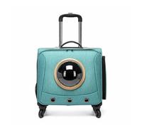 HYQOUKLR pet Luggage, Rolling Pet Carrier, Multi-Function Pet Backpack with 4 Wheels, Breathable Pet Carrier for Travelingng Outdoor(Green A)