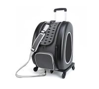 HYQOUKLR pet Luggage, Wheeled Pet Trolley with Pocket, Pet Trolley Backpack, Portable Carrying Bag, Pet Carrier Backpack for Outdoor Hiking for Traveling Outdoor(Black A)