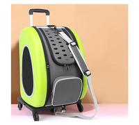 HYQOUKLR pet Luggage, Wheeled Pet Trolley with Pocket, Pet Trolley Backpack, Portable Carrying Bag, Pet Carrier Backpack for Outdoor Hiking for Traveling Outdoor(Green A)