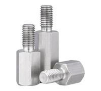 HYQOUKLR Steel Long Hex Coupling Nut, M2.5 M3 M4 M5 M6 Stainless Steel Stud Single Head Hexagonal Connection Isolation Columns(M2xL4x7mm)