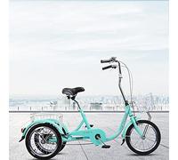 HYQOUKLR three wheeled bicycle, 3 Wheel Adult Tricycle With Shopping Basket In Blue And Red(Blue)