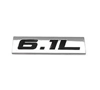 HYRAM Metal Car Styling 6.1L Logo Emblem Wing Door Badge Sticker Decal Accessories Car Badge Stickers (Color : Silver With B)