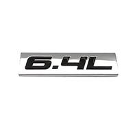 HYRAM Metal Car Styling 6.4L Logo Emblem Wing Side Badge Trunk Sticker Decal Accessories Car Badge Stickers (Color : Silver With B)