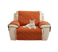 HYRAM Recliner Chair Cover,recliner Sofa Covers,chair Covers for Armchairs,Chair Cover with Pockets, Elastic Strap, Non-Slip Chair Cover for Recliner Armchairs, (Terracotta,55×200CM/21.65×78.74in)