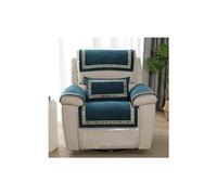 HYRAM Sofa Armrest Cover, Headrest Cover for Recliner Chair Arm Cover, Armchair Nonslip Quilted Furniture Protector for Pets Leather Sofa Couch Slipcover (1 Seater(4pcs),Dark Blue)
