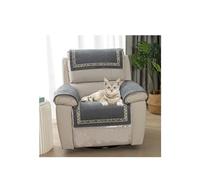 HYRAM Sofa Armrest Cover, Headrest Cover for Recliner Chair Arm Cover, Quilted Furniture Protector for Pets Leather Sofa Couch Slipcover (1 Seater(4pcs),Dark Gray)