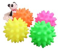 HYRSXN 1/2pcs Dog Ball Toy Squeaky Tooth Cleaning TPR Training Supplies Puppy Pet Rubber Super Tough Interactive Chewing Toy(2pcs random color)