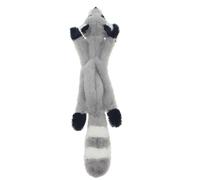 HYRSXN Dog Toy Crinkle Skinny No Stuffing Squeaky Plush Toy For Dog Puppy Pet Chew Supplies Raccoon Squirrel Cow Penguin Lion(Raccoon)