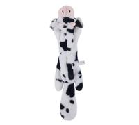 HYRSXN Dog Toy Crinkle Skinny No Stuffing Squeaky Plush Toy For Dog Puppy Pet Chew Supplies Raccoon Squirrel Cow Penguin Lion(Cow)