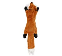 HYRSXN Dog Toy Crinkle Skinny No Stuffing Squeaky Plush Toy For Dog Puppy Pet Chew Supplies Raccoon Squirrel Cow Penguin Lion(Fox)