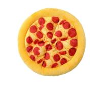HYRSXN Plush Pizza - Shaped Dog Flying Disc Toy With Loud Paper & 6 Squeakers, Also Donut - Shaped Chew Toy For Pets(Pizza)