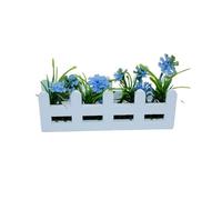 HYRTEFBN 1.8cmX4cm Fence Flower Set Landscape Layout Model Kit Diorama Accessories(Blue)