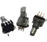 HYRTEFBN 20pcs/lot EC11 type encoder with switch 30 posioning 15 pulse shaft long 15mm with thread EVYBAN20215B